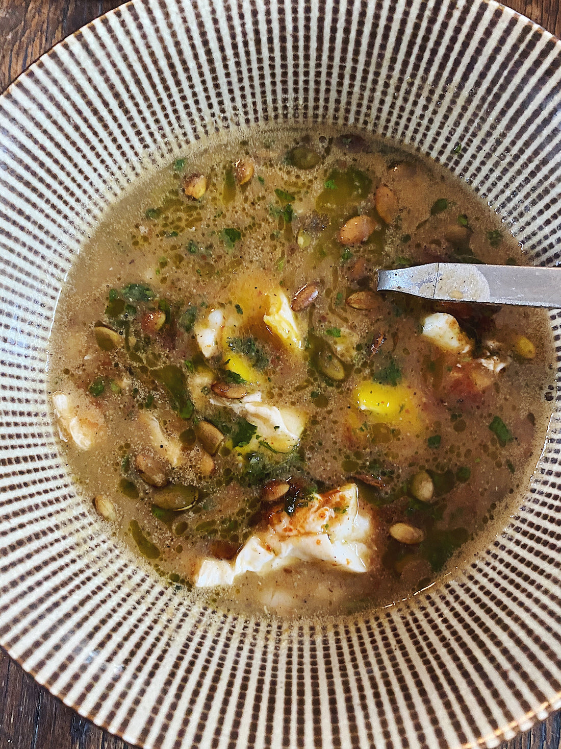 Spiced Lentil Soup, Poached Egg and Tienda Salsita Salsa