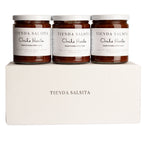 Three jars of Chile Morita from Tienda Salsita on a white background
