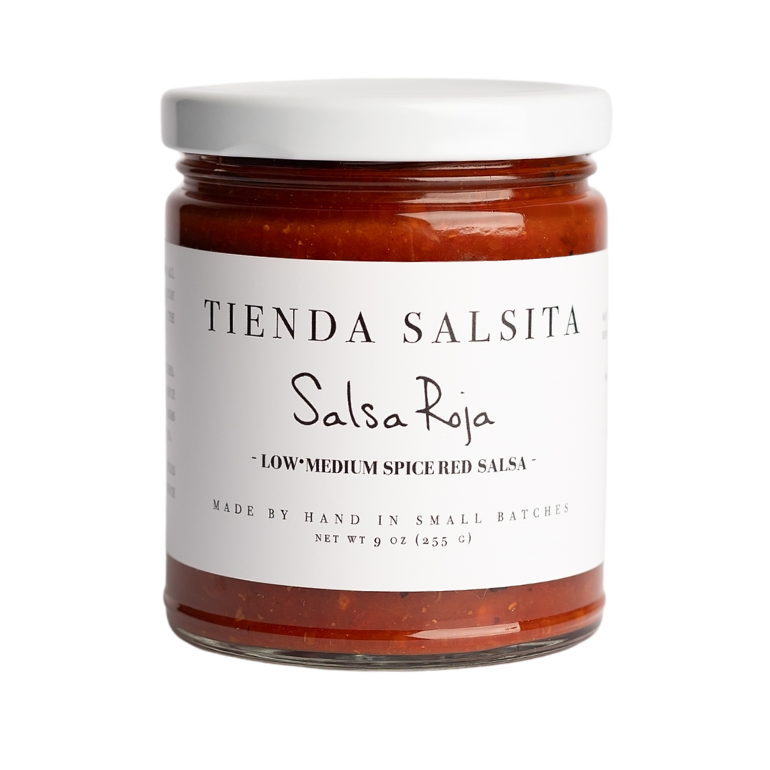 Salsa roja on white background 
